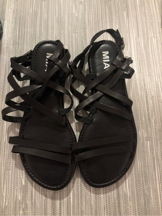 MIA Shoes - MIA Black Multi-Strap Women's Sandals